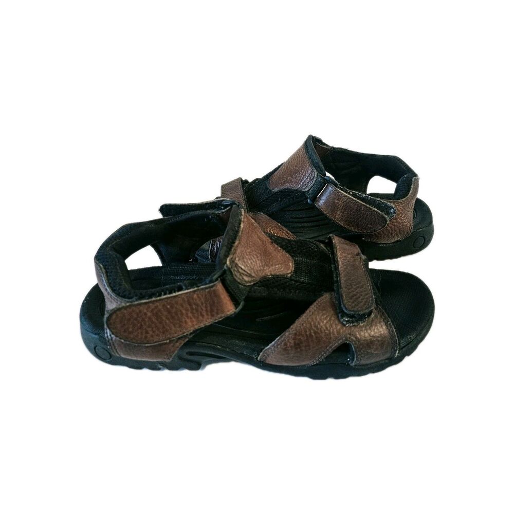 Bass Men's Brown Leather Slip-On Sandals Size 9 Pre-Owned Comfort Shoes - Picture 4 of 7